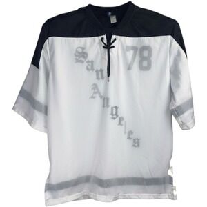 H&M Divided San Angeles Street Hockey Jersey ,White Black Mens XL